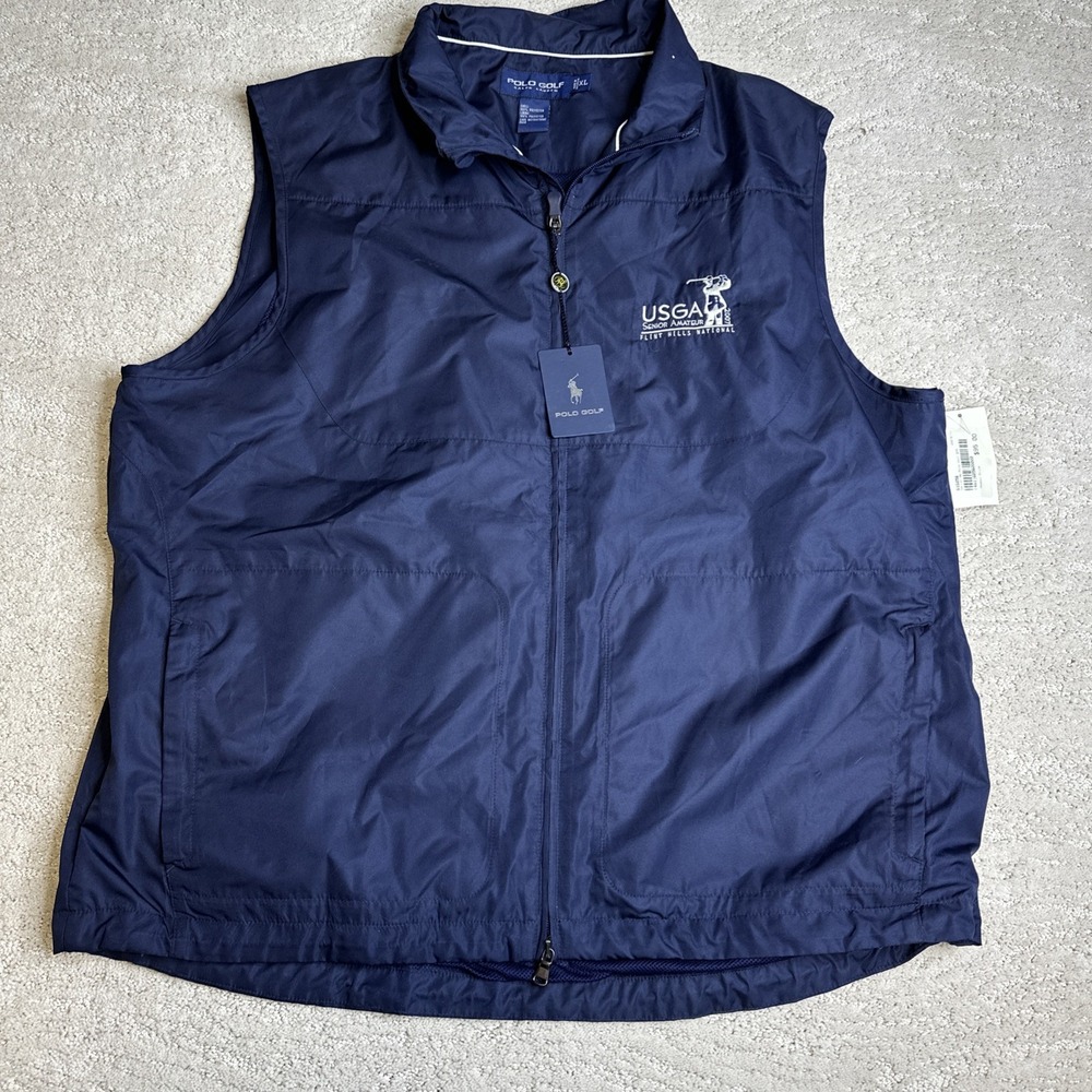 Men's‎ NEW Polo Golf Ralph Lauren Full Zip Windbreaker Vest USGA 2007